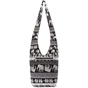 𝅺🆕 Hobo Fashion canvas Shoulder Bag Hippie Crossbody Bohemian Animal Print NWT